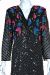 Long Beaded Jacket with Multi-colored Sequined Pattern in closeup